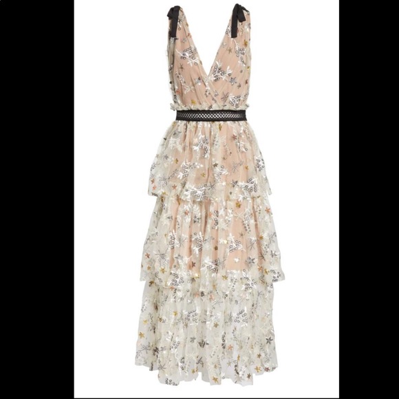 Self-Portrait Nude Star Night Out Dress - Picture 2 of 8